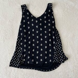 Black Patterned Tank Top